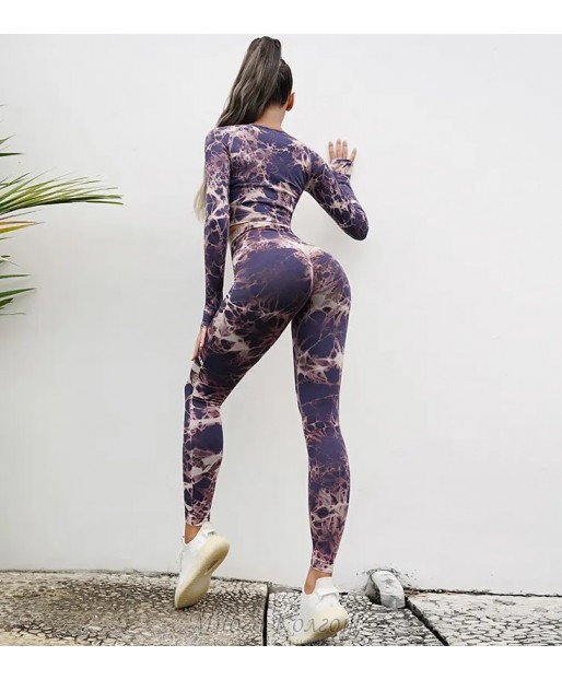 Мармуровий комплект Crop top+Leggings marble 03